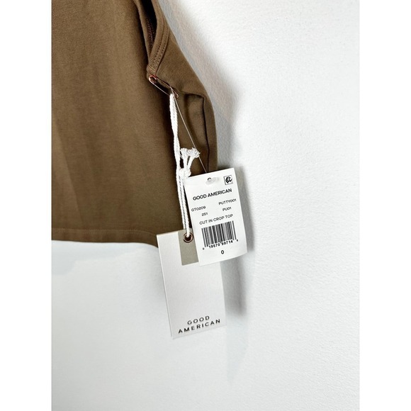 NWT Good American Essential Cut in Crop Top Putty size 0 xs - Picture 2 of 7